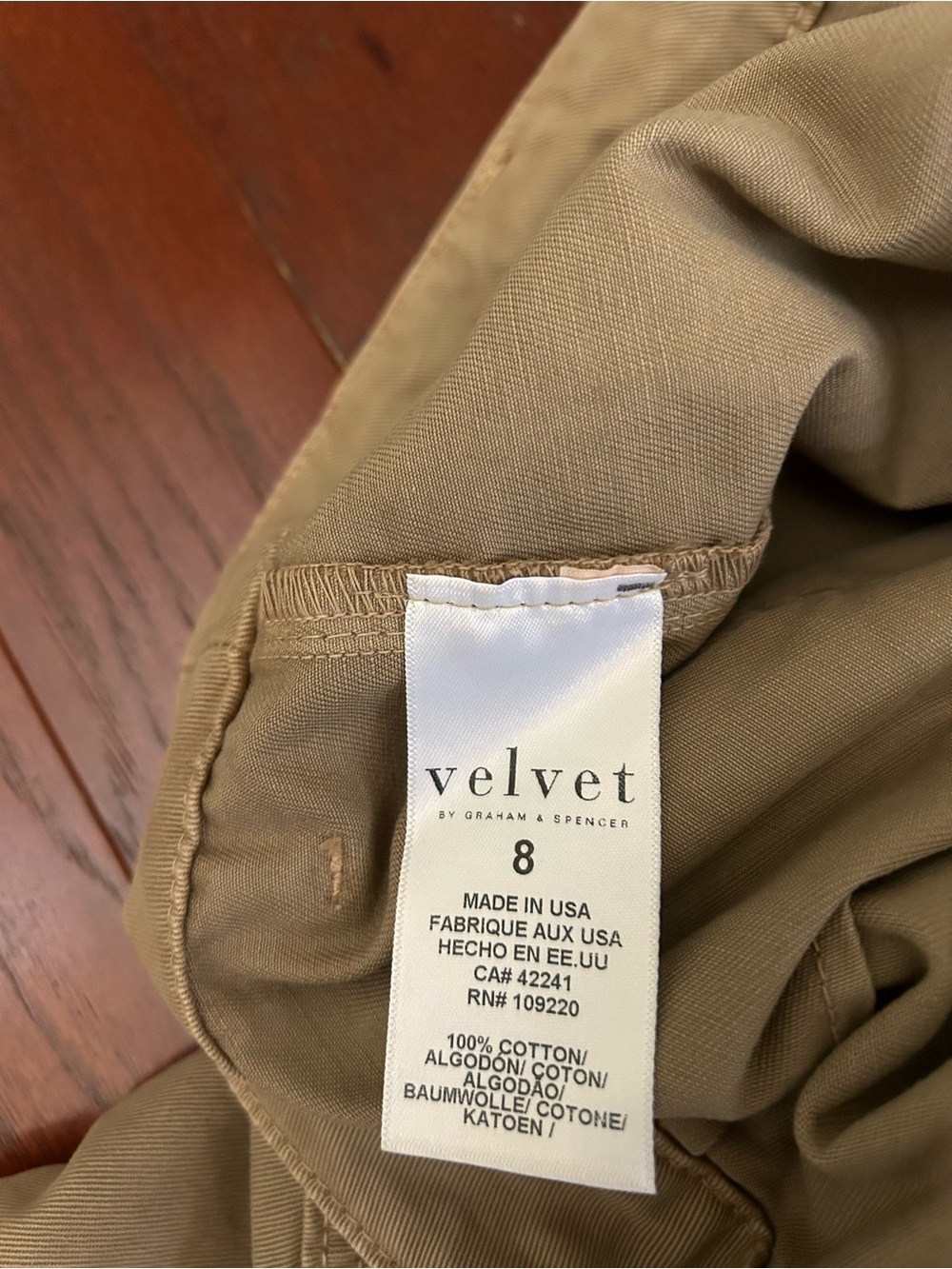 $249 NWT Velvet by Graham & Spencer Makayla Sanded Twill Cargo Pants brown sz 8 - Picture 12 of 12